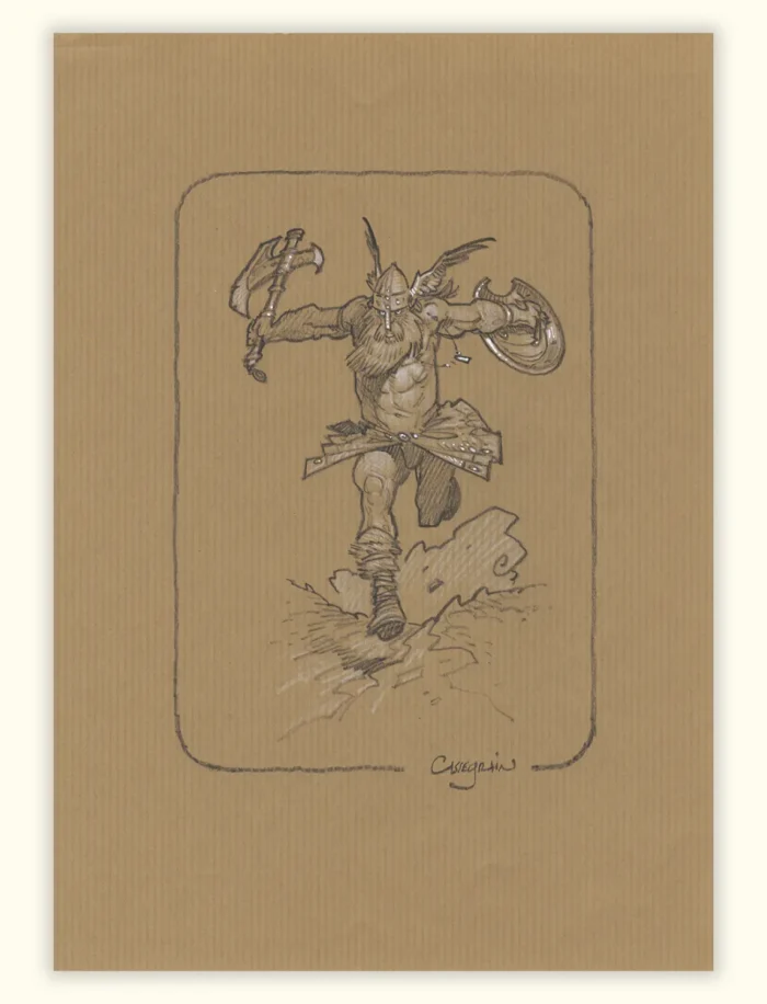 Barbare N°1 avec son bouclier et son épée. Didier Cassegrain
