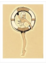 Affiche Vatine – Pin-up à la bouée.