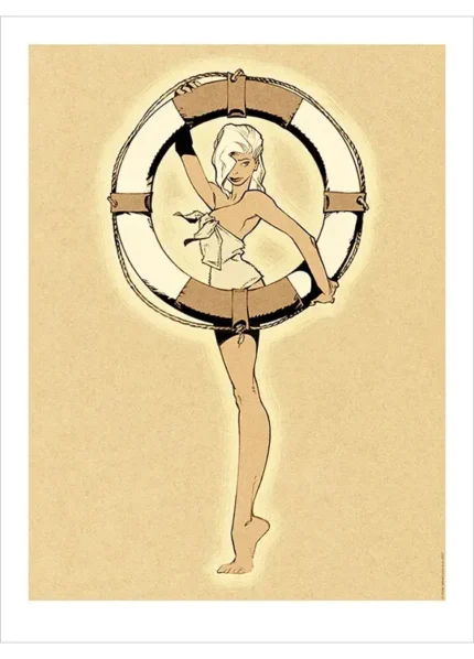 Affiche Vatine – Pin-up à la bouée.