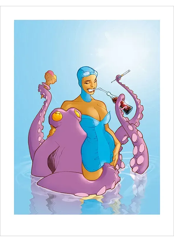 Affiche Vatine – La Pin-up & Le Poulpe