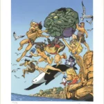 Sérigraphie super héros-Juanjo Guarnido – Le Plongeon des héros